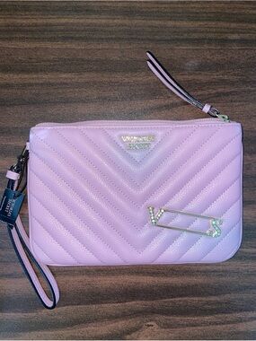 NWT Victoria's Secret Lavender Quilted Wristlet Clutch